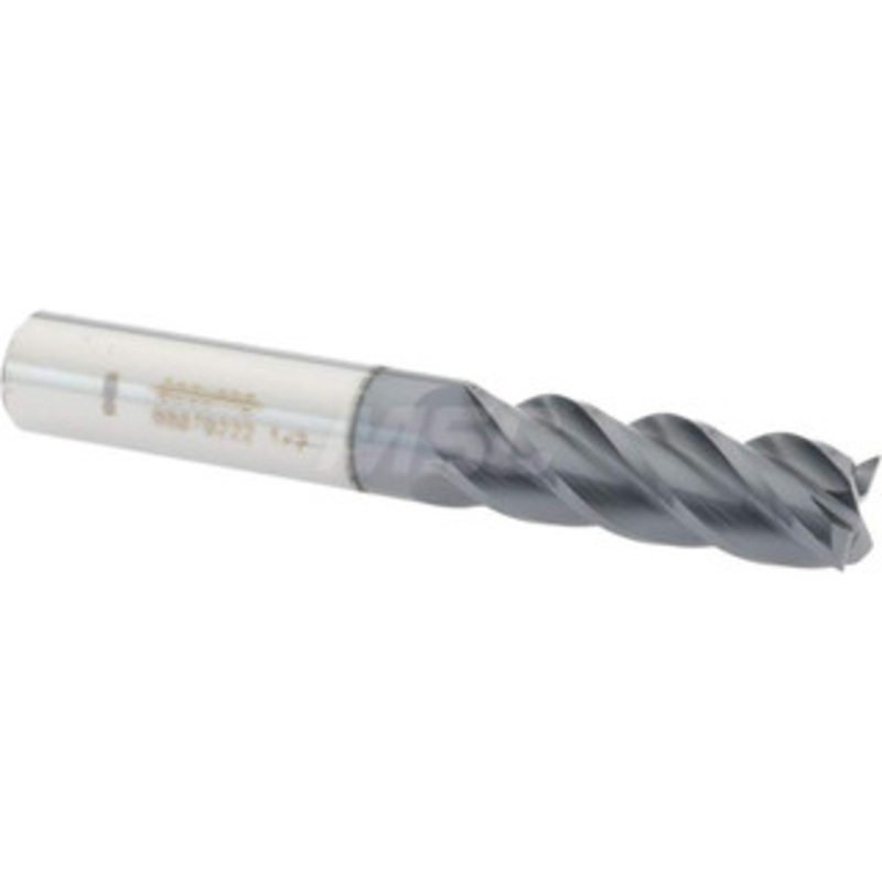 Accupro 1/2, 1-1/2 LOC, 1/2 Shank Diam, 3-1/2 OAL, 4 Flute, Solid Carbide Square End Mill Single End, AlTiN Finish, Spiral Flute, 40 Helix, Centercutting, Right Hand Cut, Right Hand Flute 12183419 – 88070222