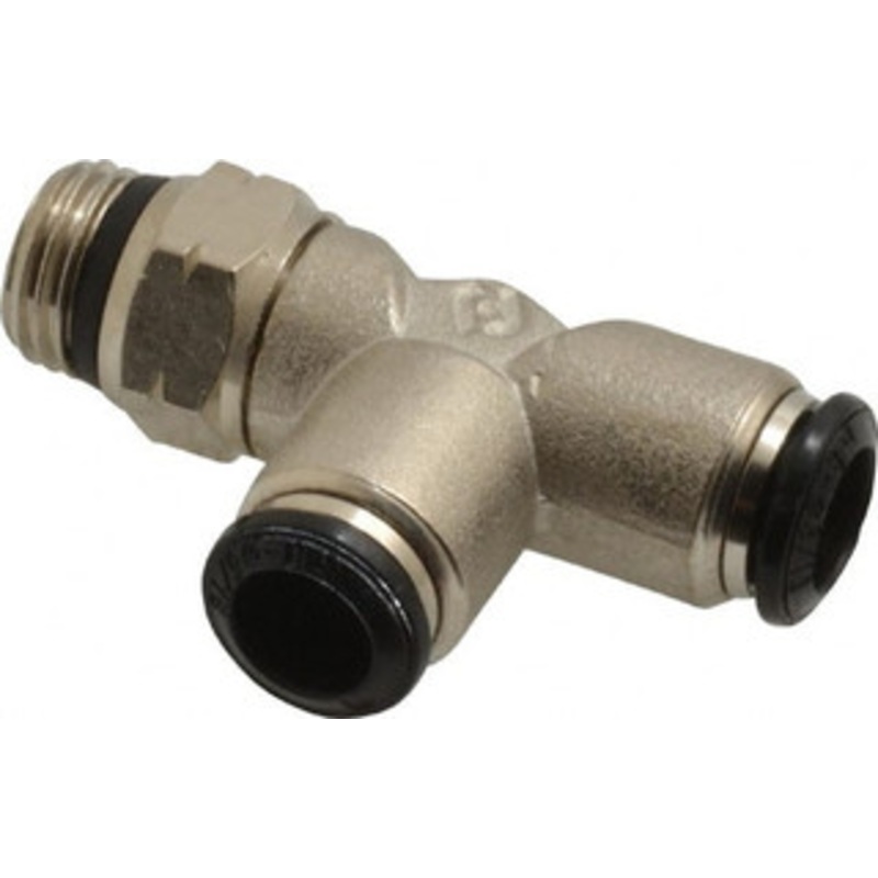 Aignep USA 8mm Outside Diam, 1/4 Universal, Nickel Plated Brass Push-to-Connect Tube Male Swivel Run Tee 250 Max psi, Tube to Universal Thread Connection, Buna O-Ring 50222N-8-1/4 – 63287767