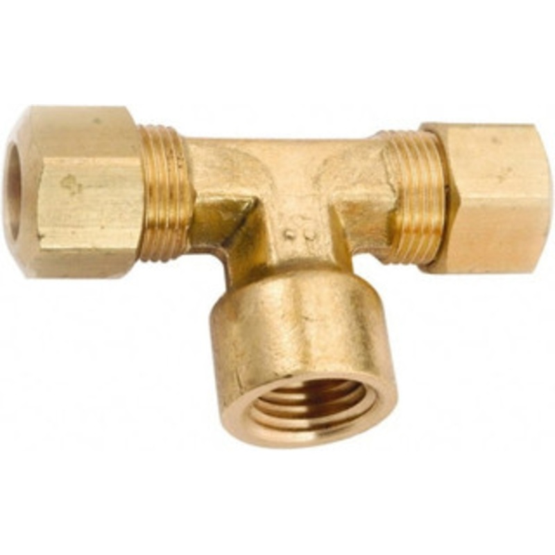 Anderson Metals 3/8 Tube OD x 1/8 NPT Brass Compression Tube Female Branch Tee Comp x Comp x FNPT Ends, 200 Max psi 750078-0602 – 55508576