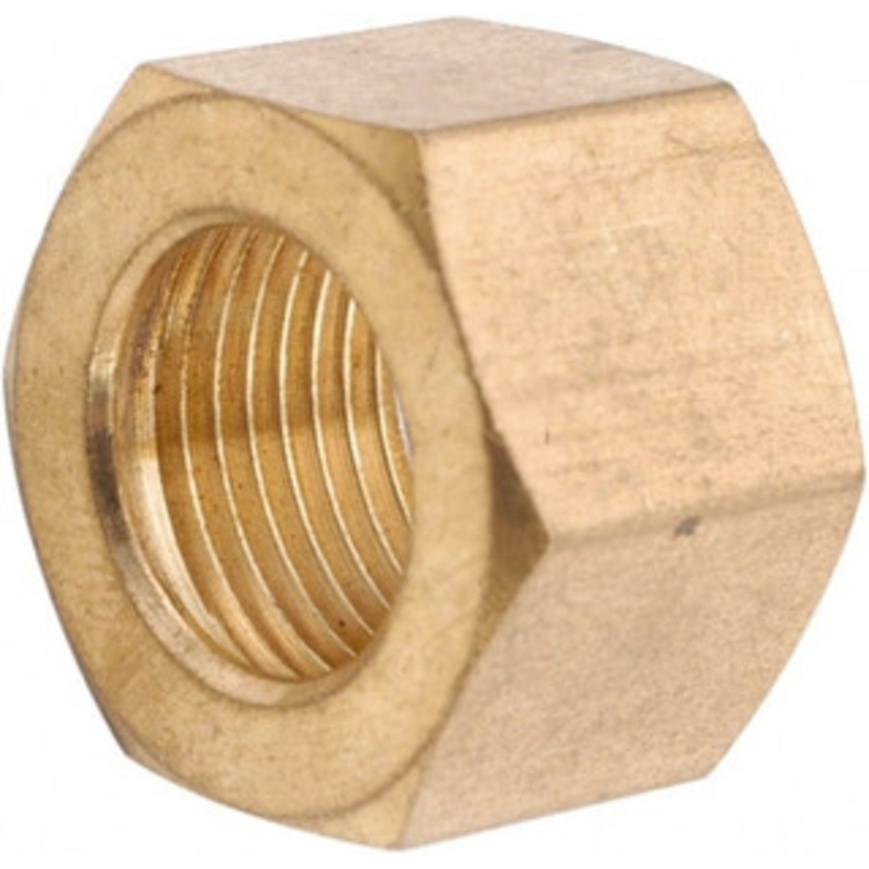 Anderson Metals 3/8 Tube OD x 9/16-24 Thread Brass Compression Tube Nut Nut Ends, 200 Max psi 730061-06 – 55508097