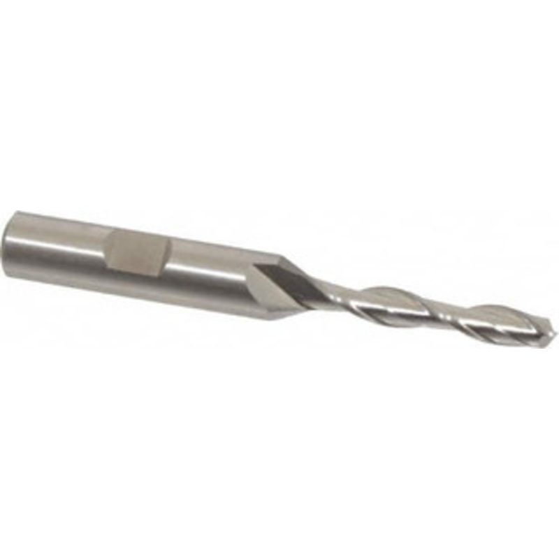 Cleveland 7/32, 1-1/4 LOC, 3/8 Shank Diam, 3-1/16 OAL, 2 Flute, High Speed Steel Square End Mill Single End, Uncoated, Spiral Flute, 30 Helix, Centercutting, Right Hand Cut, Right Hand Flute, Series HG-2 C39065 – 87402293