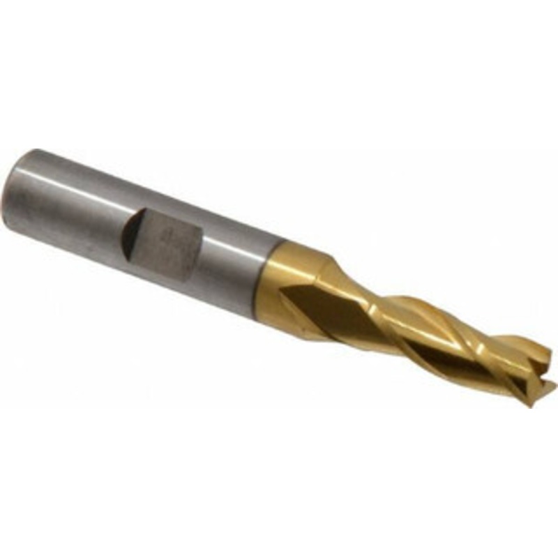 Cleveland 9/32, 3/4 LOC, 3/8 Shank Diam, 2-1/2 OAL, 3 Flute, High Speed Steel Square End Mill Single End, TiN Finish, Spiral Flute, 30 Helix, Centercutting, Right Hand Cut, Right Hand Flute, Series HG-3 C39674 – 87411815