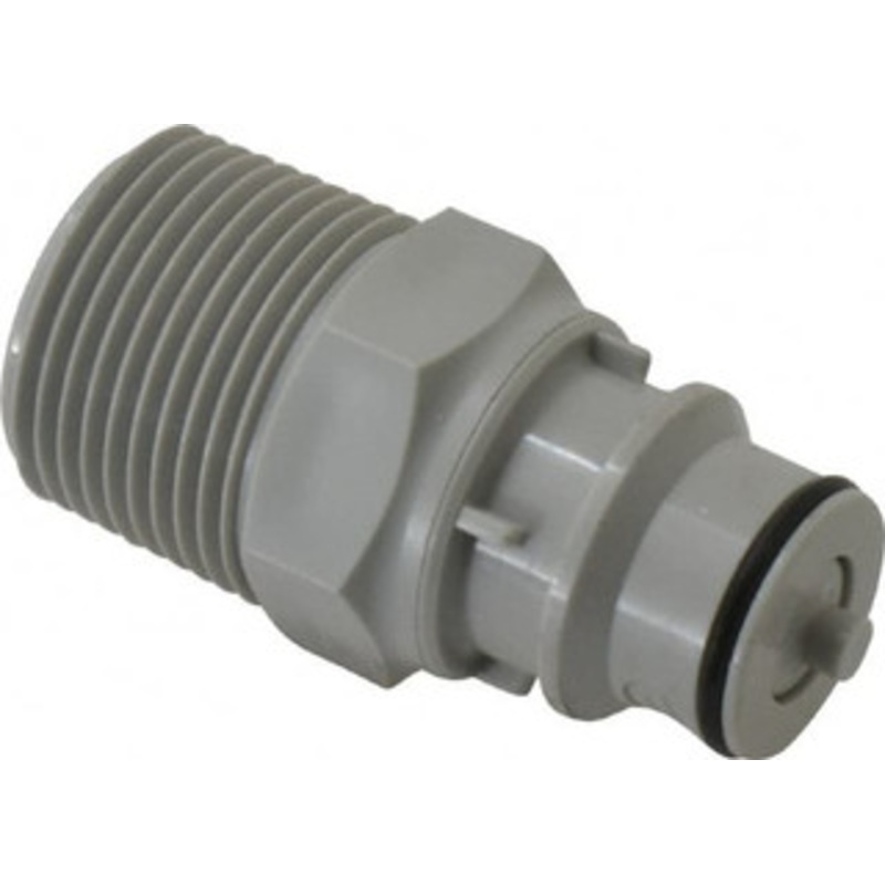 CPC Colder Products 3/8 Nominal Flow, 3/4 NPT Thread, Male, Inline Threaded-Male Plug 60 Max psi, 32 to 230F, Polypropylene Coupling, EPDM O-Ring HFCD241212 – 48733018