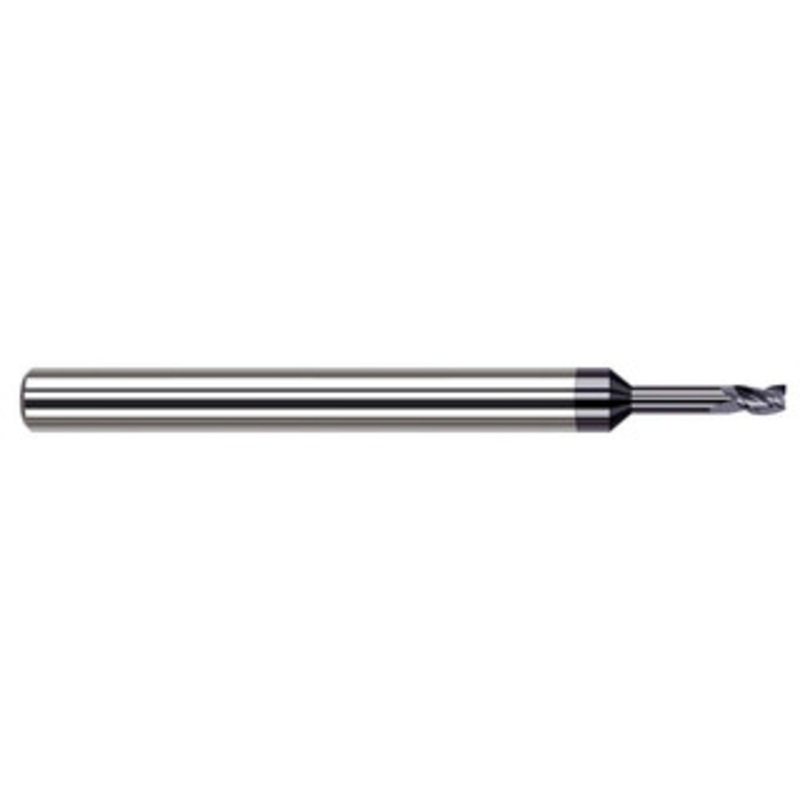 Harvey Tool 0.3mm, 0.018 LOC, 1/8 Shank Diam, 2-1/2 OAL, 3 Flute Solid Carbide Square End Mill Single End, AlTiN Finish, 30 Helix, Centercutting, RH Flute, RH Cut 33212-C3 – 95302659