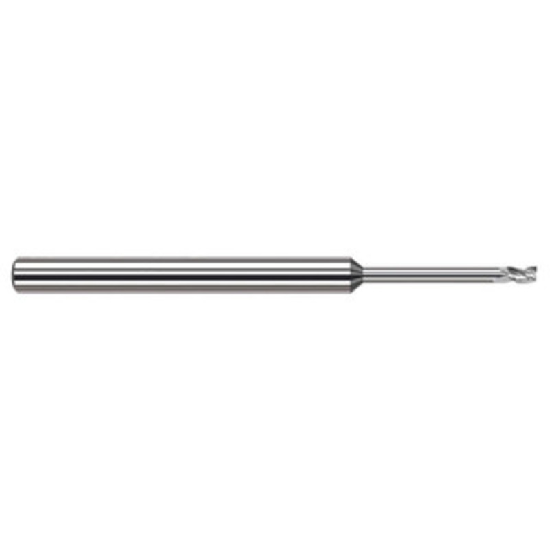 Harvey Tool 1/64, 0.022 LOC, 1/8 Shank Diam, 2-1/2 OAL, 3 Flute Solid Carbide Square End Mill Single End, Uncoated, 30 Helix, Centercutting, RH Flute, RH Cut 982115 – 69006476