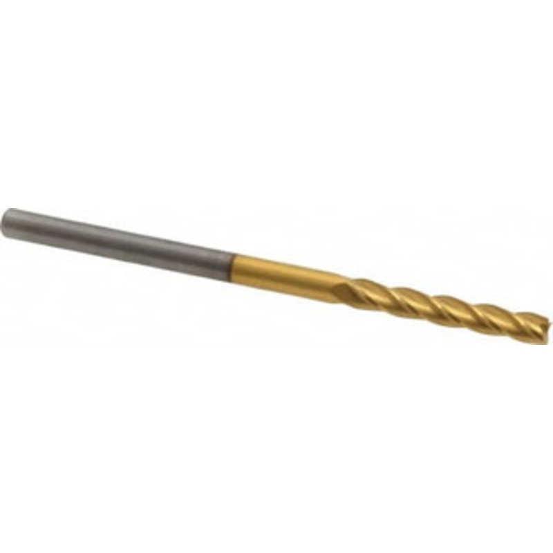 Hertel 1/8, 3/4 LOC, 1/8 Shank Diam, 2-1/4 OAL, 4 Flute, Solid Carbide Square End Mill Single End, TiN Finish, Spiral Flute, 30 Helix, Centercutting, Right Hand Cut, Right Hand Flute 750341 – 88250121