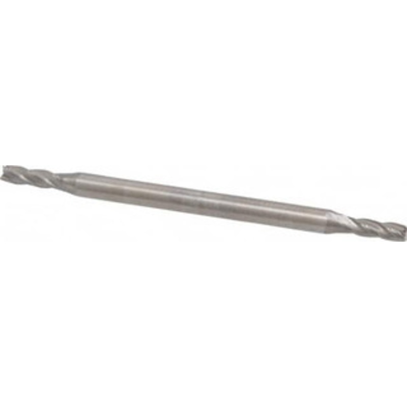 Hertel 3/32, 9/32 LOC, 1/8 Shank Diam, 2 OAL, 4 Flute, Solid Carbide Square End Mill Double End, Uncoated, Spiral Flute, 30 Helix, Centercutting, Right Hand Cut 750422 – 88248380