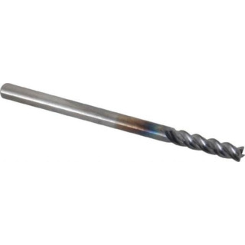 Kennametal 1/8, 1/2 LOC, 1/8 Shank Diam, 2 OAL, 4 Flute, Solid Carbide Square End Mill Single End, AlTiN Finish, Spiral Flute, 38 Helix, Centercutting, Right Hand Cut, Right Hand Flute, Series HPHV 4047697 – 71160543