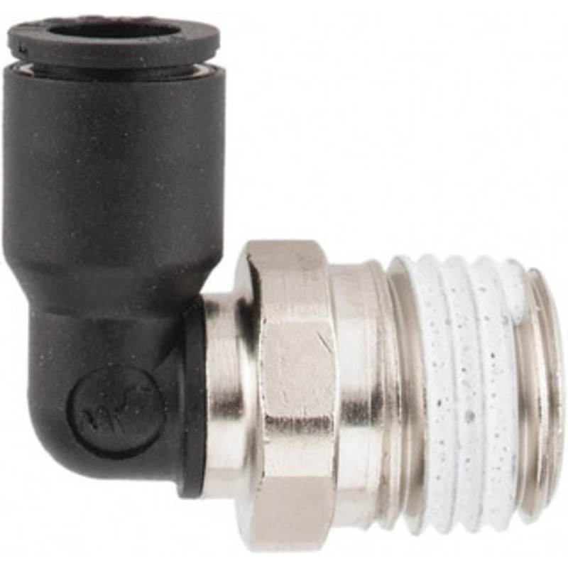 Legris 1/4 OD, 1/4 NPT, Nylon/Nickel Plated Brass Push-to-Connect Male Elbow 290 Max psi KP23840 – 48619043