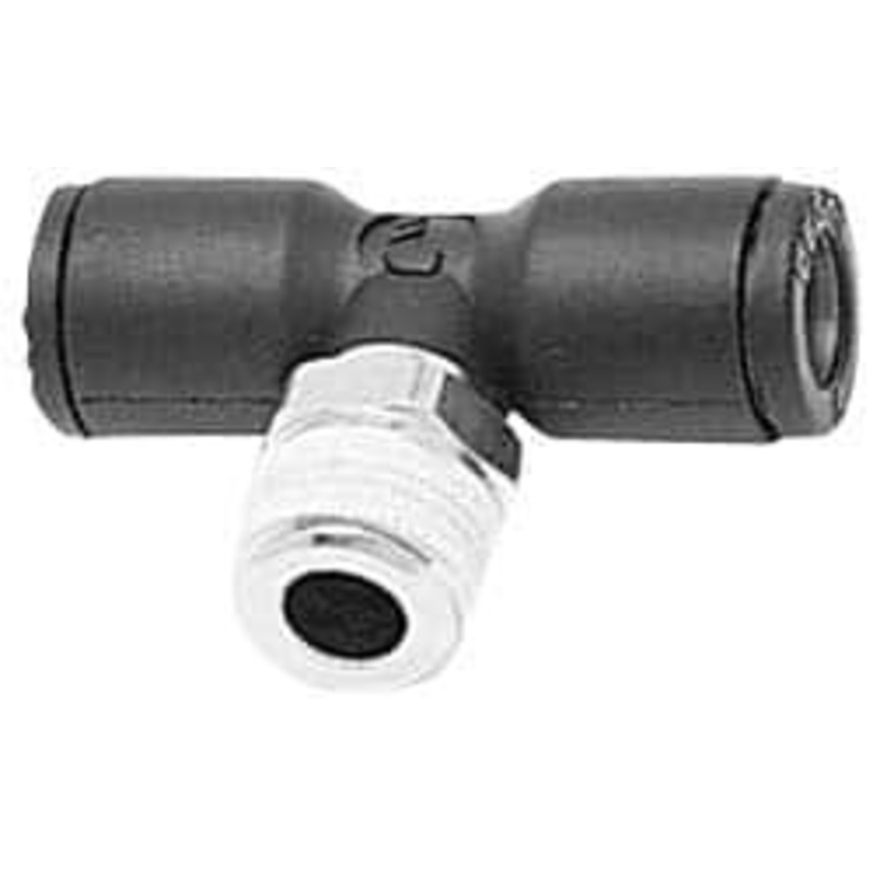 Legris 1/8 OD, 1/8 BSPT, Nylon/Nickel Plated Brass Push-to-Connect Male Branch Tee 290 Max psi, Black 3108 53 10 – 86839966