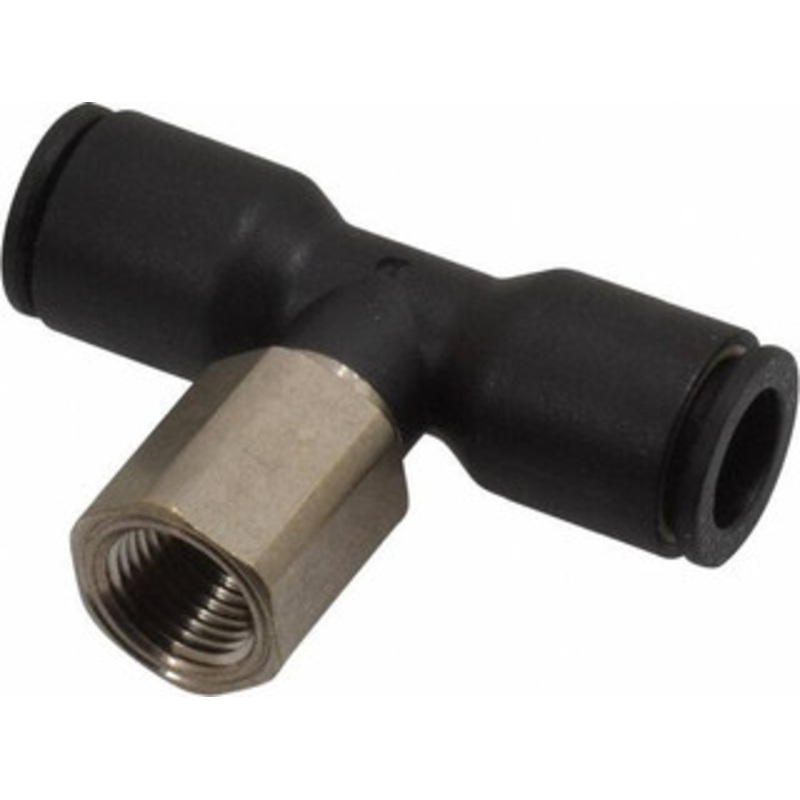 Legris 5/16 OD, 1/8 NPT, Nylon/Nickel Plated Brass Push-to-Connect Female Branch Tee 290 Max psi 3008 08 11 – 48620868