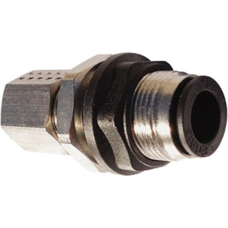 Legris 6mm Outside Diam, Nickel Plated Brass Push-to-Connect Tube Bulkhead Union 290 Max psi, Tube to Tube Connection, Nitrile O-Ring 3146 06 00 – 65400160