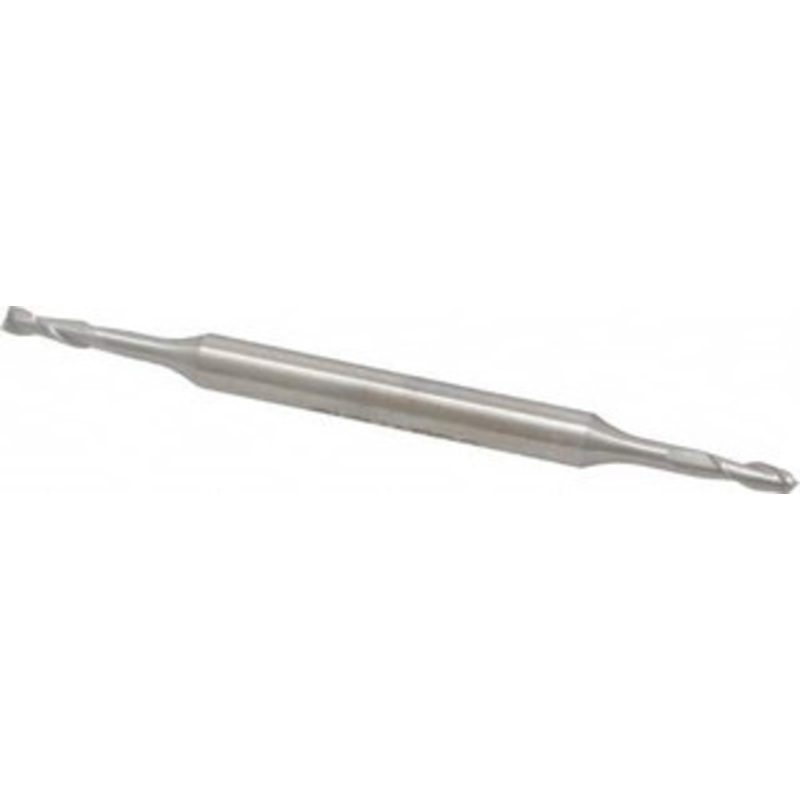 Made in USA 3/32, 9/32 LOC, 3/16 Shank Diam, 2-5/8 OAL, 2 Flute, High Speed Steel Square End Mill Double End, Uncoated, Spiral Flute, 30 Helix, Centercutting 844-0093 – 71929061