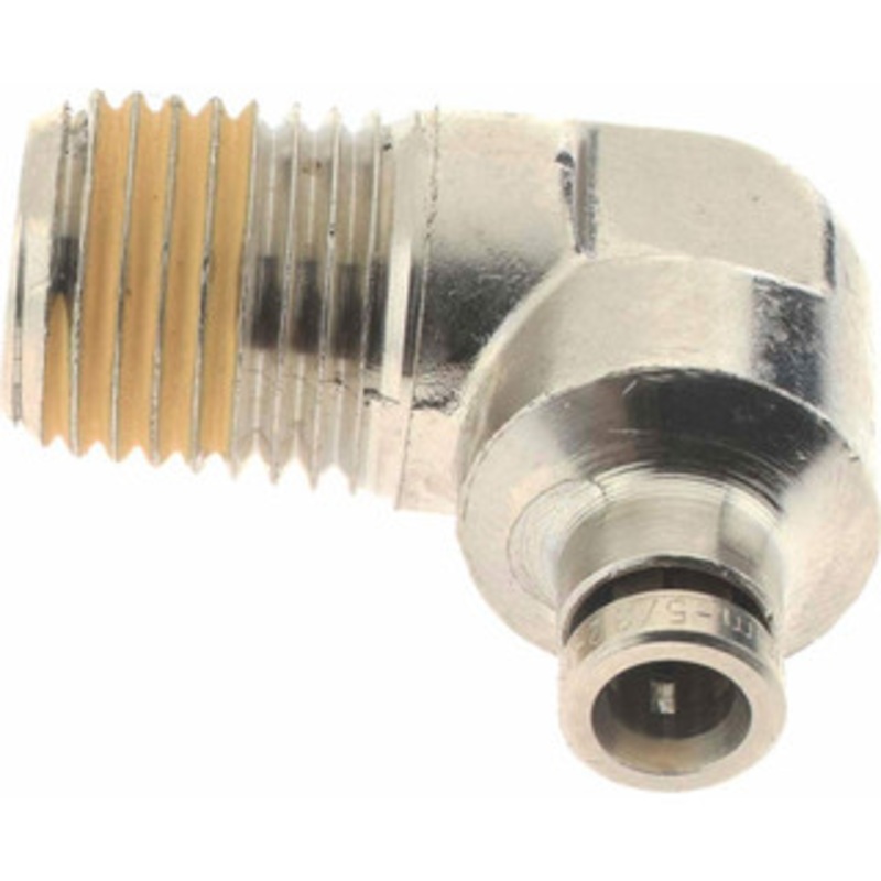 Norgren 1/4 NPTF, Nickel Plated Brass Push-to-Connect Tube Male Elbow 260 Max psi, Tube to Male NPT Connection 124450228 – 48787865