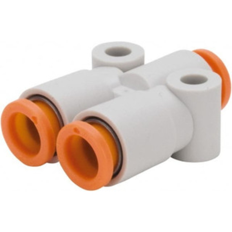 SMC Pneumatics 3/8 OD, Brass/Polybutylene Push-to-Connect Union Y 145 Max psi KQ2U11-00A – 43406966