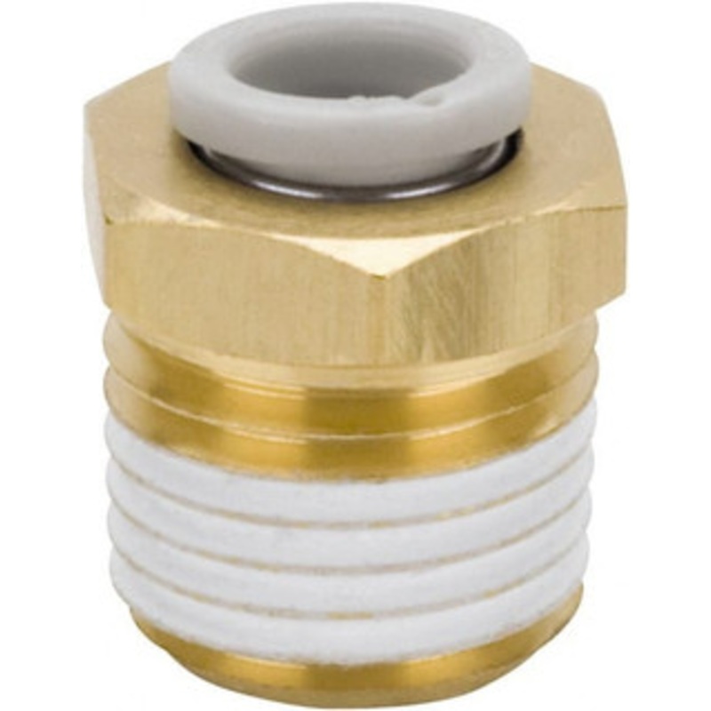SMC Pneumatics 8mm OD, 1/4 BSPT, Brass/Polybutylene Push-to-Connect Male Connector 145 Max psi KQ2H08-02AS – 51433522