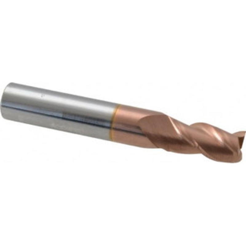 Accupro 9/32, 1/2 LOC, 5/16 Shank Diam, 2 OAL, 3 Flute, Solid Carbide Square End Mill Single End, TiCN Finish, Spiral Flute, 40 Helix, Centercutting, Right Hand Cut, Right Hand Flute 12182173 – 09798604