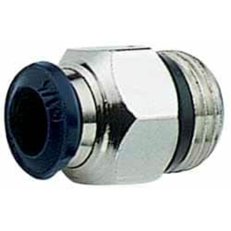Aignep USA 1/2 Outside Diam, 1/4 Universal Thread, Nickel Plated Brass Push-to-Connect Male Connector 250 Max psi, Tube to Universal Thread Connection, Buna O-Ring 87000-08-04 – 82288432
