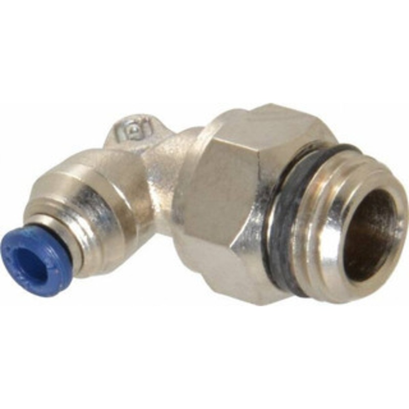 Aignep USA 1/8 Outside Diam, 1/4 Universal Thread, Nickel Plated Brass Push-to-Connect Male Swivel Elbow 250 Max psi, Tube to Universal Thread Connection, Buna O-Ring 87110-02-04 – 82288556