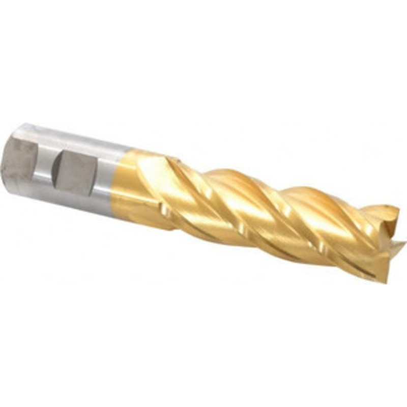 Cleveland 1, 50.8mm LOC, 1 Shank Diam, 5-1/2 OAL, 4 Flute, Powdered Metal Square End Mill Single End, TiN Finish, Spiral Flute, 37 Helix, Centercutting, Right Hand Cut, Right Hand Flute, Series PM-4 C32024 – 87446696