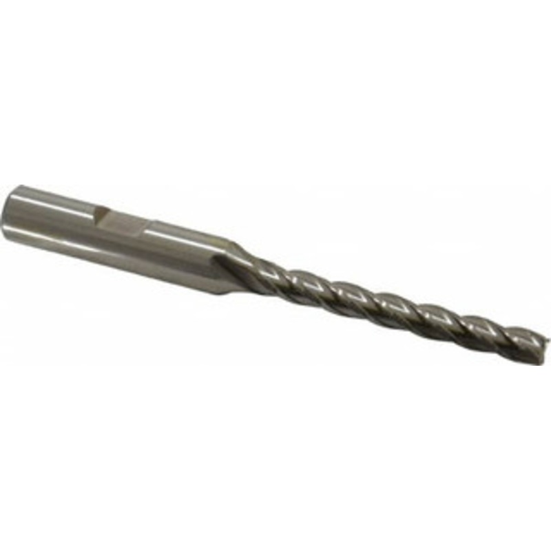 Cleveland 7/32, 1-3/4 LOC, 3/8 Shank Diam, 3-9/16 OAL, 4 Flute, High Speed Steel Square End Mill Single End, Uncoated, Spiral Flute, 30 Helix, Centercutting, Right Hand Cut, Right Hand Flute, Series HG-4C C33429 – 87416996
