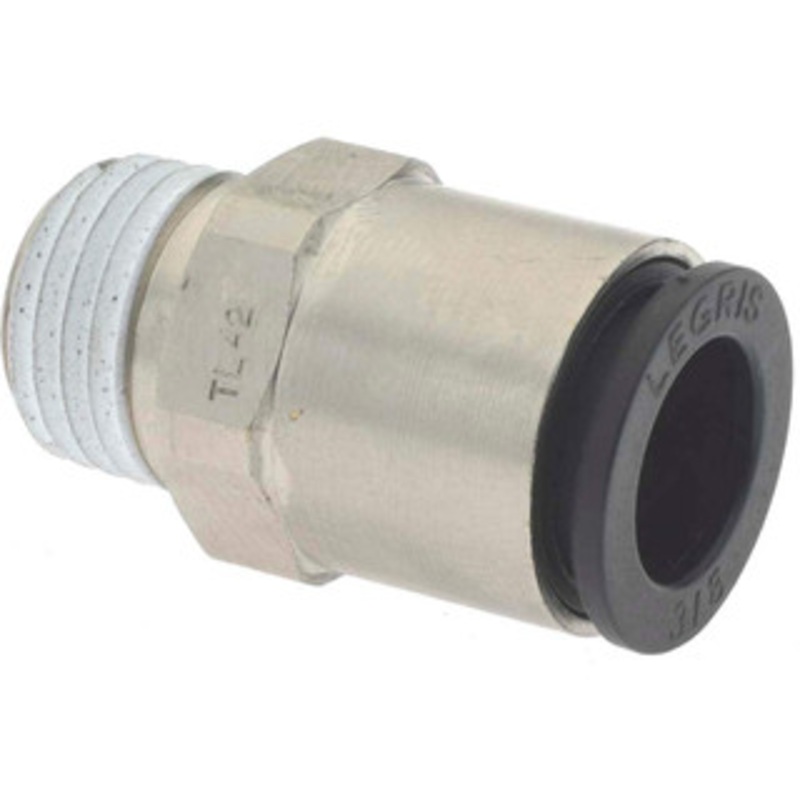 Legris 3/8 Outside Diam, 1/4 BSPT, Nickel Plated Brass Push-to-Connect Tube Male Connector 290 Max psi, Tube to Male BSPT Connection, Buna Nitrile O-Ring 3175 60 13 – 60471919