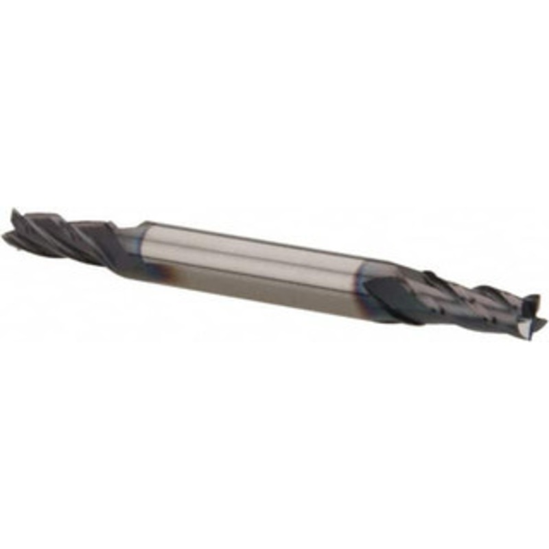 Niagara Cutter 9/64, 5/16 LOC, 3/16 Shank Diam, 2 OAL, 4 Flute, Solid Carbide Square End Mill Double End, TiAlN Finish, Spiral Flute, 30 Helix, Centercutting, Right Hand Cut, Right Hand Flute, Series CSD430 17006381 – 67291666