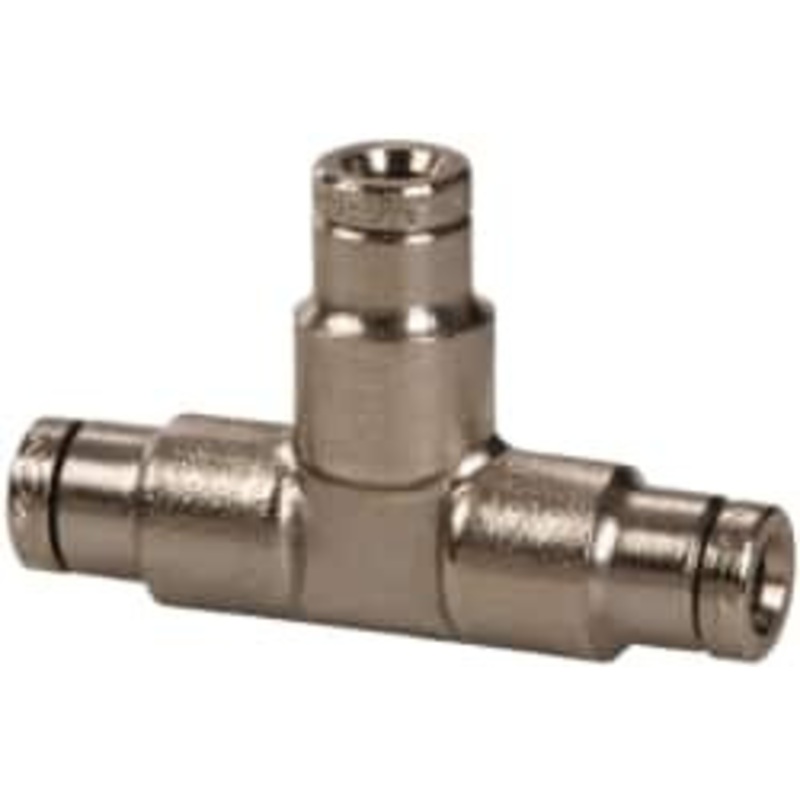 Norgren 1/8 Outside Diam, Nickel Plated Brass Push-to-Connect Tube Union Tee 260 Max psi, Tube to Tube Connection 120600100 – 48784813