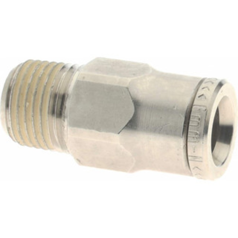 Norgren 6mm Outside Diam, 1/8 BSPT, Nickel Plated Brass Push-to-Connect Tube Male Connector 260 Max psi, Tube to Male BSPT Connection, Nitrile O-Ring 101250618 – 08036154