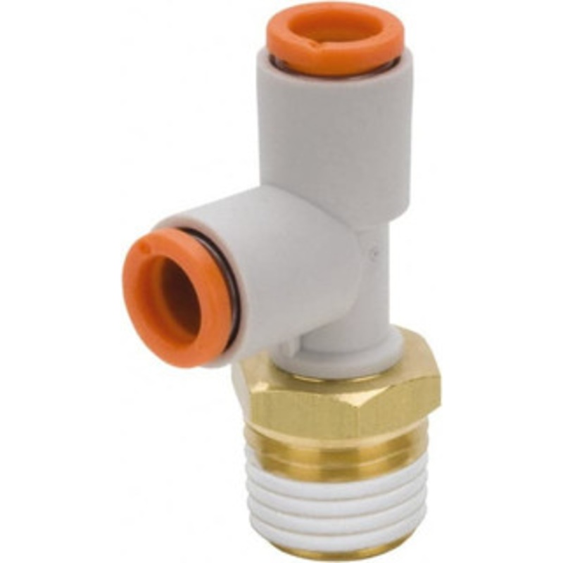 SMC Pneumatics 3/8 Outside Diam, 1/2 NPT, Brass/Polybutylene Push-to-Connect Tube Male Run Tee 145 Max psi KQ2Y11-37AS – 51432672