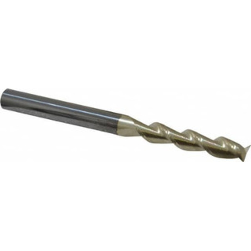 Accupro 1/4, 1-1/4 LOC, 1/4 Shank Diam, 3 OAL, 2 Flute, Solid Carbide Square End Mill Single End, ZrN Finish, Spiral Flute, 45 Helix, Centercutting, Right Hand Cut, Right Hand Flute 25025020C5 – 01150432