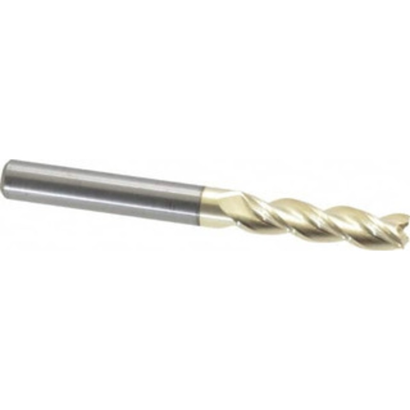 Accupro 1/4, 1 LOC, 1/4 Shank Diam, 2-1/2 OAL, 3 Flute, Solid Carbide Square End Mill Single End, ZrN Finish, Spiral Flute, 37 Helix, Centercutting, Right Hand Cut, Right Hand Flute 35025016C5 – 65249856
