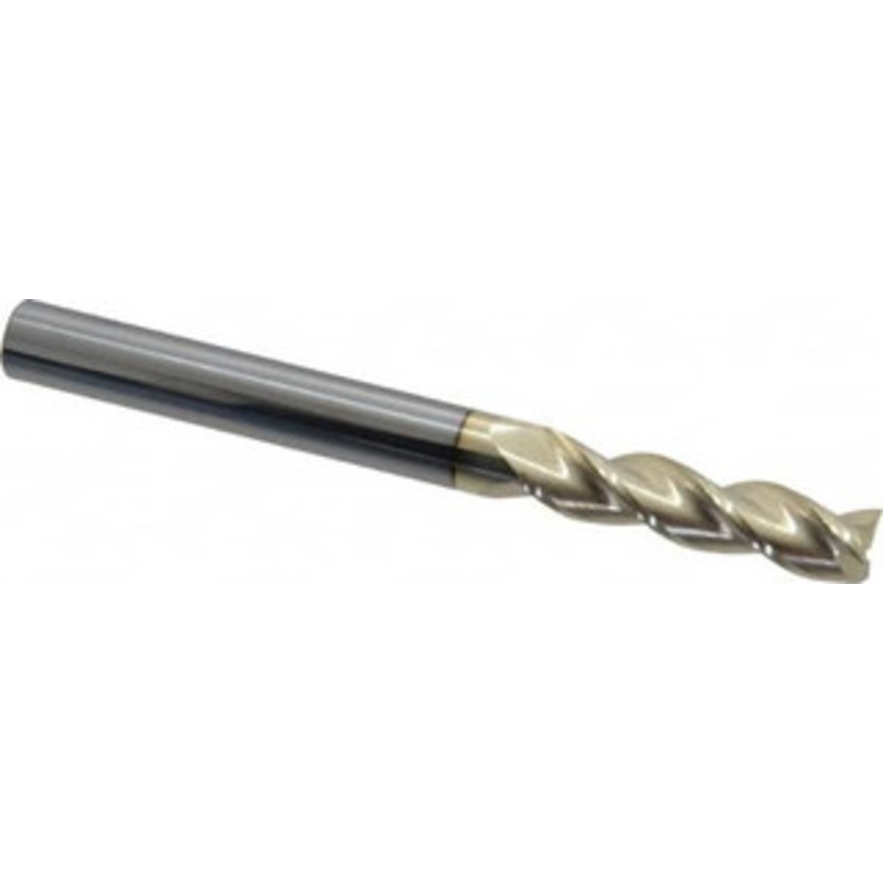 Accupro 3/8, 1-1/2 LOC, 3/8 Shank Diam, 4 OAL, 3 Flute, Solid Carbide Square End Mill Single End, ZrN Finish, Spiral Flute, 37 Helix, Centercutting, Right Hand Cut, Right Hand Flute 35037524C5 – 65250060