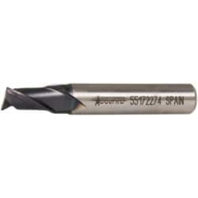 Accupro 3/8, 9/16 LOC, 3/8 Shank Diam, 2-5/16 OAL, 2 Flute, Powdered Metal Square End Mill Single End, TiAlN Finish, Spiral Flute, 30 Helix, Centercutting, Right Hand Cut, Right Hand Flute 39549 – 55172274