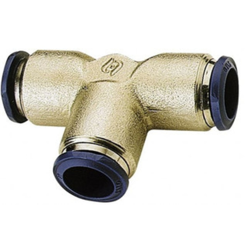 Aignep USA 5/16 Outside Diam, Nickel Plated Brass Push-to-Connect Union Tee 250 Max psi, Tube to Tube Connection, Buna O-Ring 88230-05 – 82916677