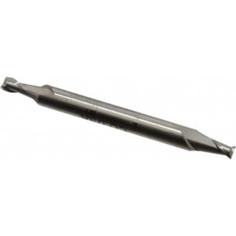 Cleveland 1/8, 3/16 LOC, 3/16 Shank Diam, 2 OAL, 2 Flute, Cobalt Square End Mill Double End, Uncoated, Spiral Flute, 30 Helix, Centercutting, Right Hand Cut, Right Hand Flute, Series HMDC-2 C40942 – 87425716