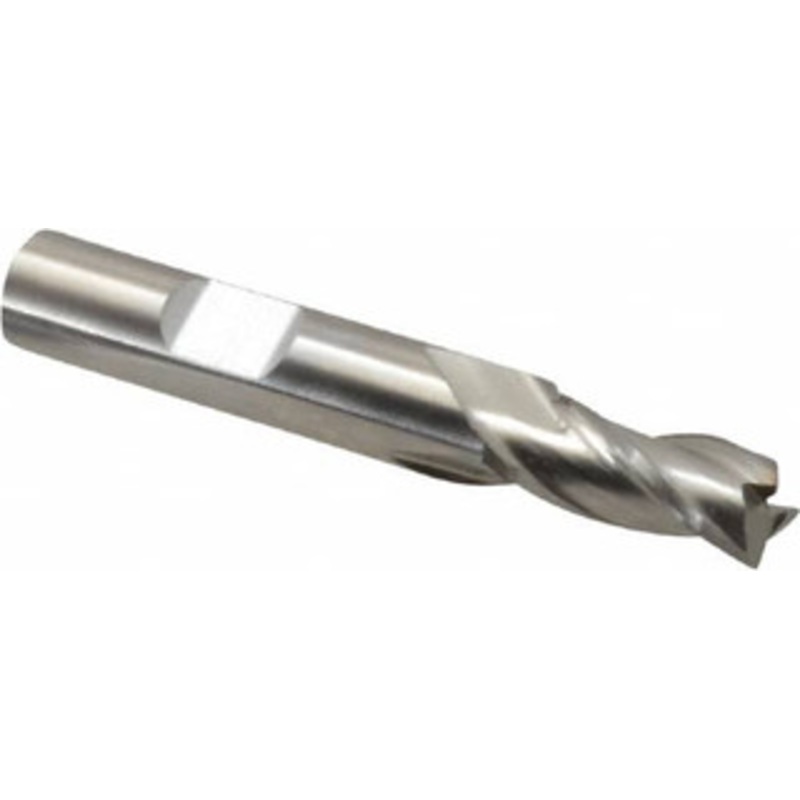Cleveland 11/32, 3/4 LOC, 3/8 Shank Diam, 2-1/2 OAL, 3 Flute, High Speed Steel Square End Mill Single End, Uncoated, Spiral Flute, 30 Helix, Centercutting, Right Hand Cut, Right Hand Flute, Series HG-3 C39645 – 87410510