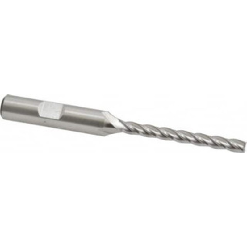 Cleveland 3/16, 1-3/4 LOC, 3/8 Shank Diam, 3-9/16 OAL, 4 Flute, High Speed Steel Square End Mill Single End, Uncoated, Spiral Flute, 30 Helix, Centercutting, Right Hand Cut, Right Hand Flute, Series HG-4C C33428 – 87416970