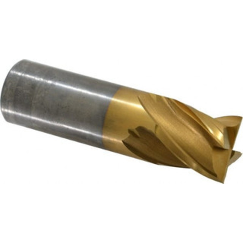 Cleveland 7/8, 31.75mm LOC, 7/8 Shank Diam, 3-1/8 OAL, 4 Flute, Powdered Metal Square End Mill Single End, TiN Finish, Spiral Flute, 37 Helix, Centercutting, Right Hand Cut, Right Hand Flute, Series PM-4 C31936 – 87442455