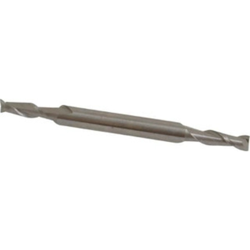 Cleveland 9/64, 13/32 LOC, 3/16 Shank Diam, 2-1/4 OAL, 2 Flute, Cobalt Square End Mill Double End, Uncoated, Spiral Flute, 30 Helix, Centercutting, Right Hand Cut, Right Hand Flute, Series HMDC-2 C40910 – 87426391