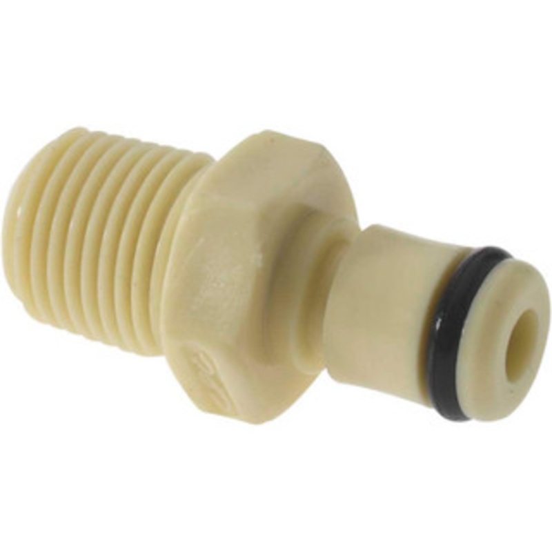 CPC Colder Products 1/8 Nominal Flow, 1/8 NPT Thread, Male, Inline Threaded-Male Plug 120 Max psi, 32 to 160F, Polypropylene Coupling, EPDM O-Ring PMC240212 – 48731244