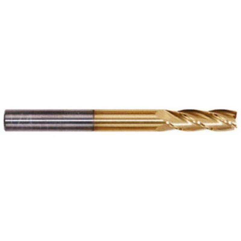 Hertel 1, 2-1/4 LOC, 1 Shank Diam, 5 OAL, 4 Flute, Solid Carbide Square End Mill Single End, TiN Finish, Spiral Flute, 30 Helix, Centercutting, Right Hand Cut 750595 – 88250402