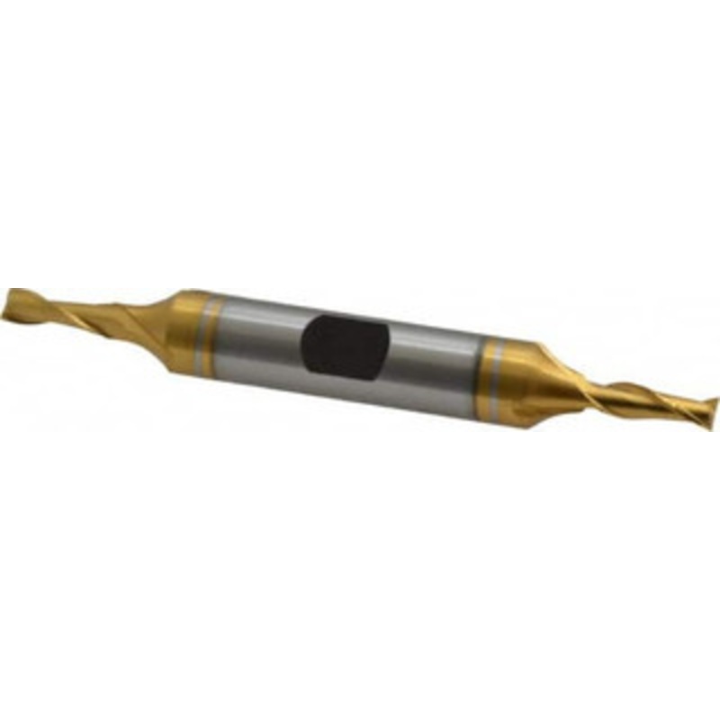 Hertel 5/32, 7/16 LOC, 3/8 Shank Diam, 3-1/8 OAL, 2 Flute, High Speed Steel Square End Mill Double End, TiN Finish, Spiral Flute, 30 Helix, Centercutting, Right Hand Cut, Right Hand Flute E8050010 – 41119512