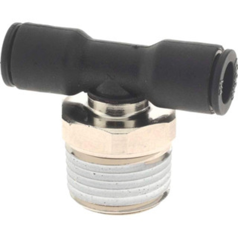 Legris 1/4 OD, 3/8 NPT, Nylon/Nickel Plated Brass Push-to-Connect Male Branch Tee 290 Max psi 3108 56 18 – 48619928