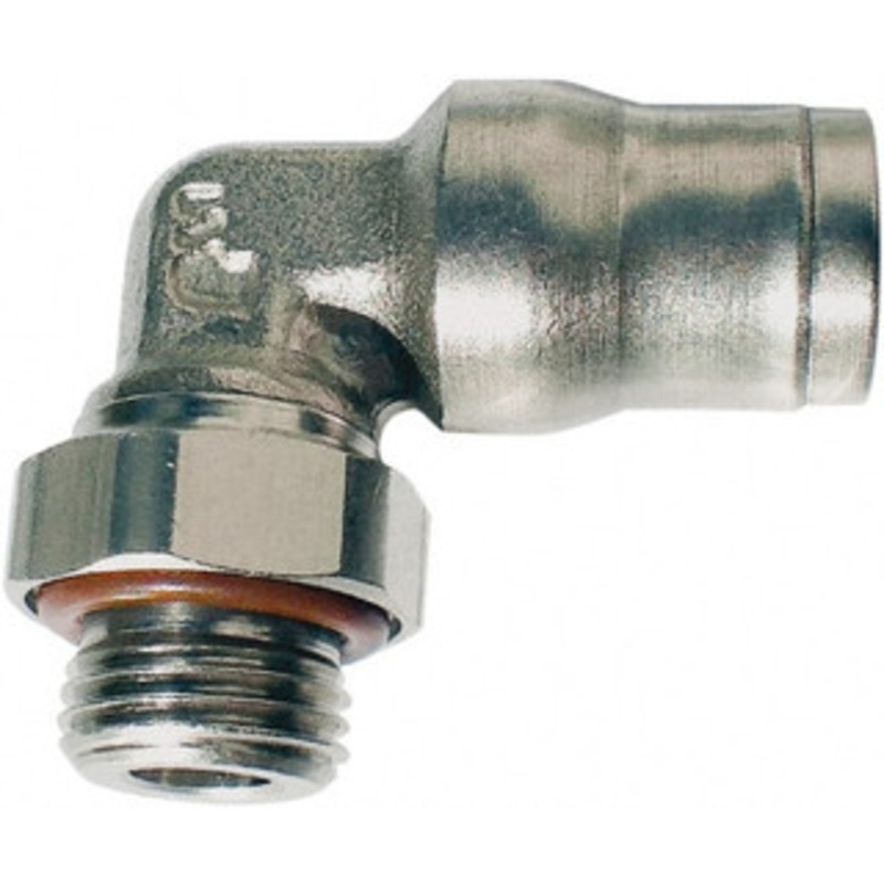 Legris 10mm Outside Diam, 1/4 BSPP, Nickel Plated Brass Push-to-Connect Tube Male Elbow 435 Max psi, Tube to Male BSPP Connection, FKM O-Ring 3699 10 13 – 68966563