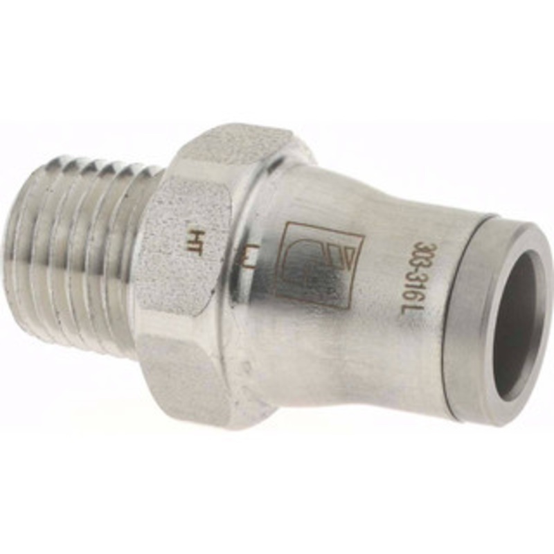 Legris 3/8 Outside Diam, 1/4 NPT, Stainless Steel Push-to-Connect Male Connector 435 Max psi, Tube to Male NPT Connection, FKM O-Ring 3805 60 14 – 48615306