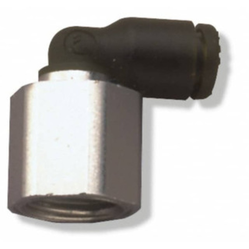 Legris 5/16 OD, 1/8 NPT, Nylon/Nickel Plated Brass Push-to-Connect Female Elbow 290 Max psi 3009 08 11 – 48621189