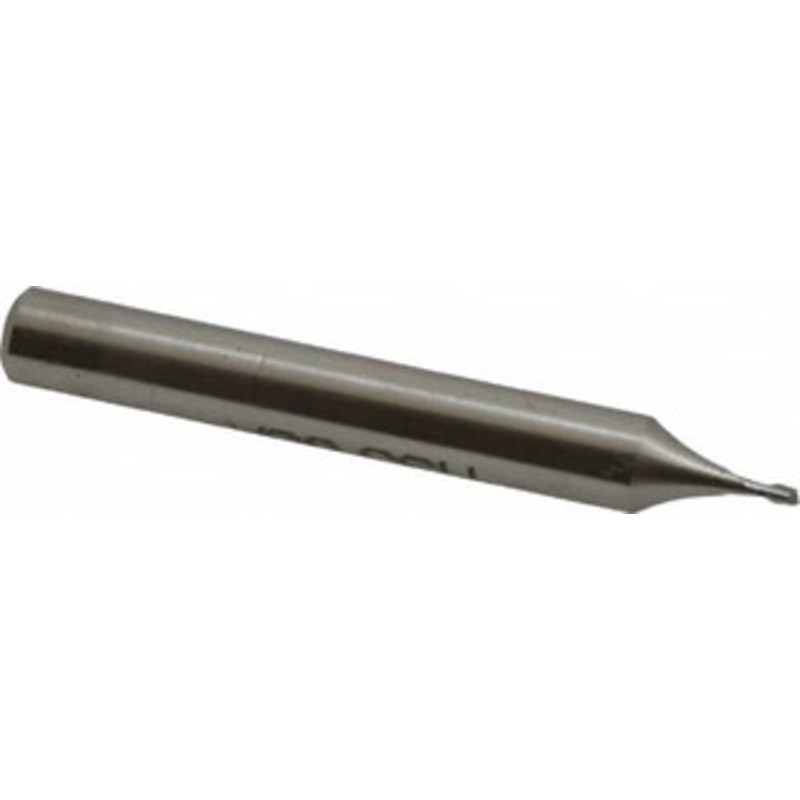 Made in USA 0.04, 0.06 LOC, 3/16 Shank Diam, 1-1/2 OAL, 2 Flute, High Speed Steel Square End Mill Single End, Uncoated, Centercutting 856-.040 – 71938401