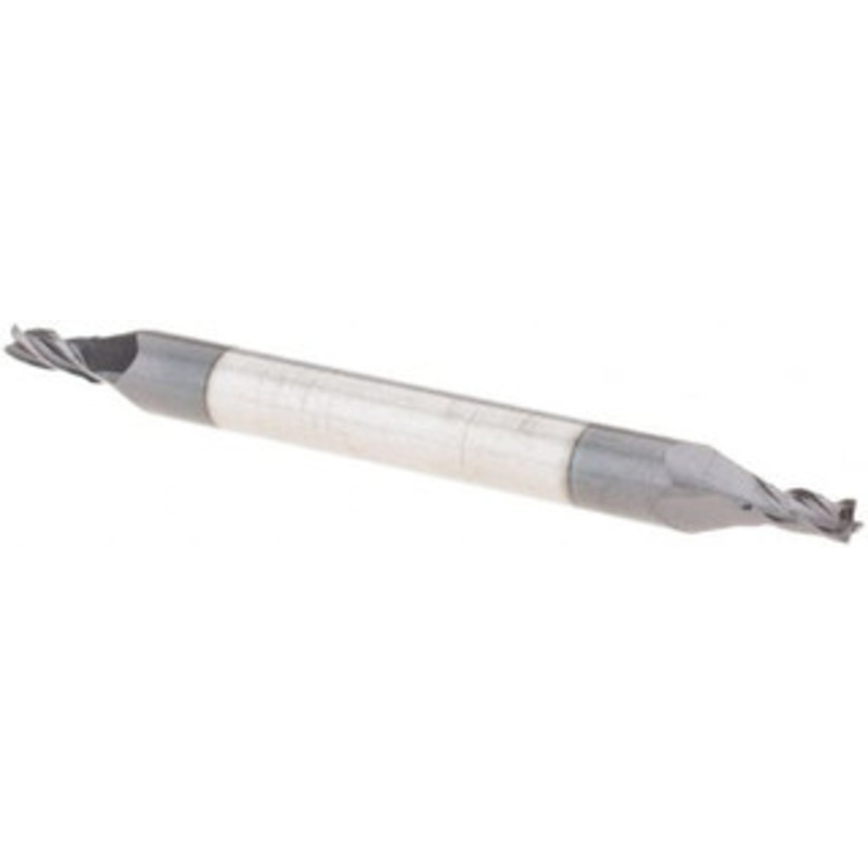 Made in USA Square End Mill, 1/16 Dia, 1/8 LOC, 1/16 Shank Dia, 1.5 OAL, 4 Flutes, Double End, AlTiN Finish, Series 200 200-4062 – 66406166