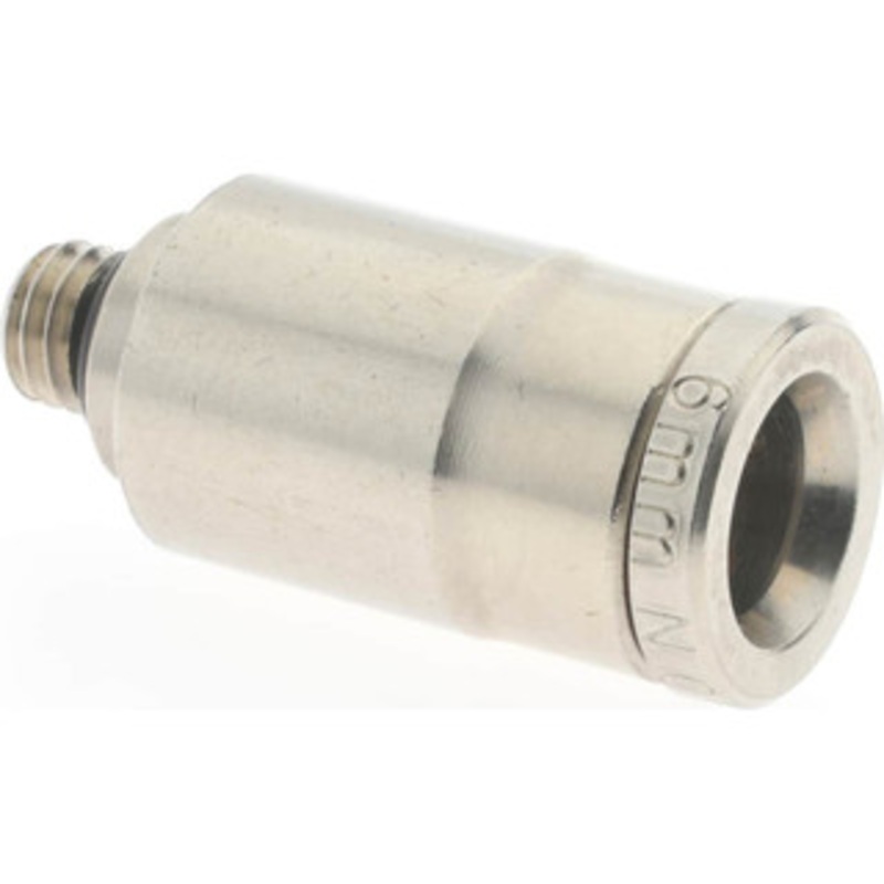 Norgren 6mm Outside Diam, M5x0.8 Metric, Nickel Plated Brass Push-to-Connect Tube Male Connector 260 Max psi, Tube to Metric Thread Connection, Nitrile O-Ring 102250605 – 08038853